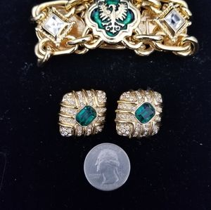 Gold & green costume jewelry